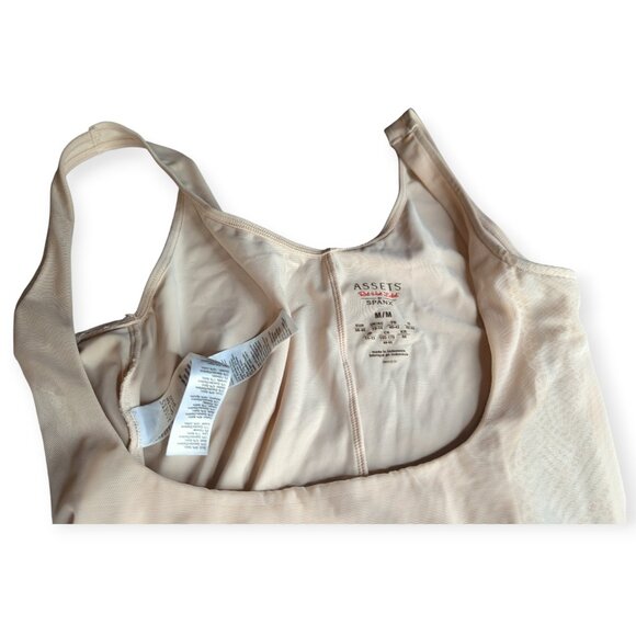 Assets Red Hot Label by Spanx Beige Shapewear Open Bust Bodysuit Size Medium - Picture 2 of 13